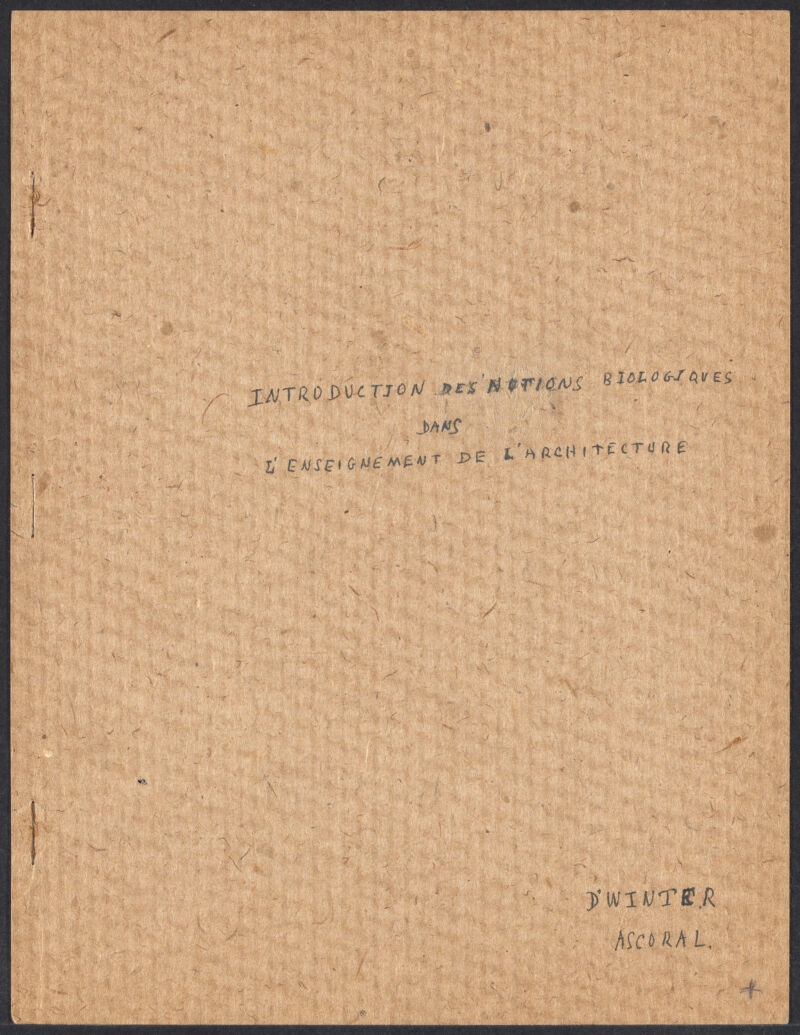 ASCORAL's "Introduction des Notions Biologiques..." Cover page.