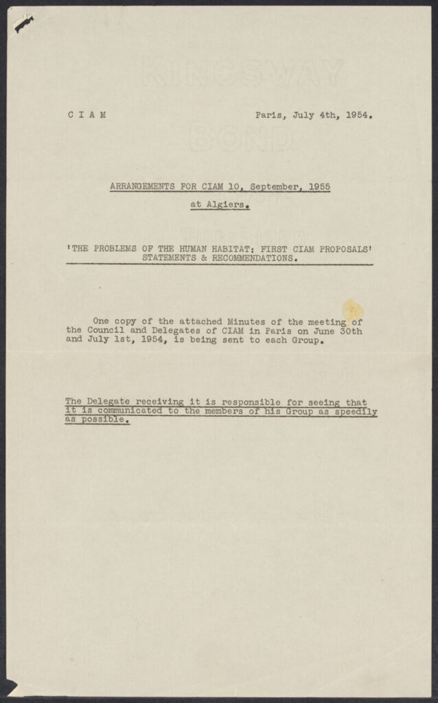 Arrangement for CIAM 10 cover page.