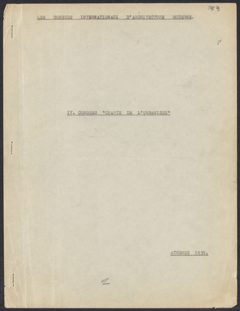 Congress Urban Planning Charter Cover Page.