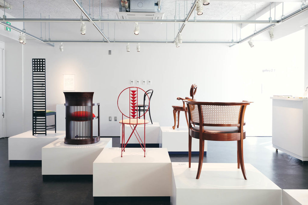 A selection of Oda chairs at the Higashikawa Arts Exchange Center.