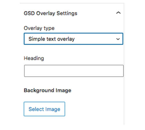 Screenshot of dropdown field where you can select the type of overlay you want.